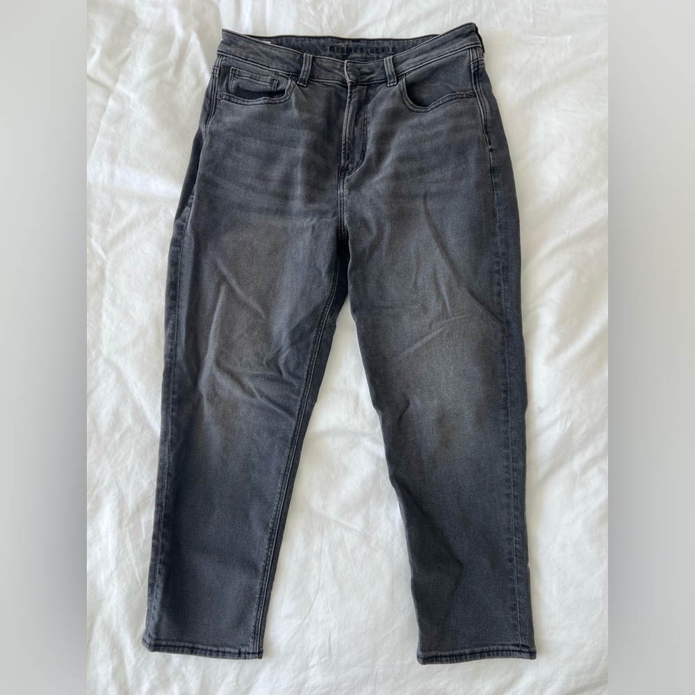 AE Black Stretch High-Waisted Ankle Straight Jean Women's Size 8 X-Short